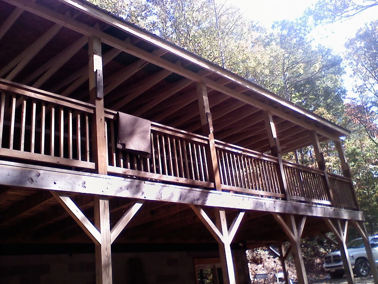 Timber framing under a new elevated porch and deck — Roof Leak Repair in Garden Valley by Roofing Brothers